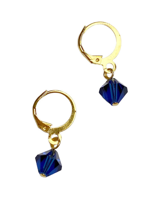 Gracie Rose Designs - Swarovski Blue Crystal Minimalist Bridesmaid Earrings