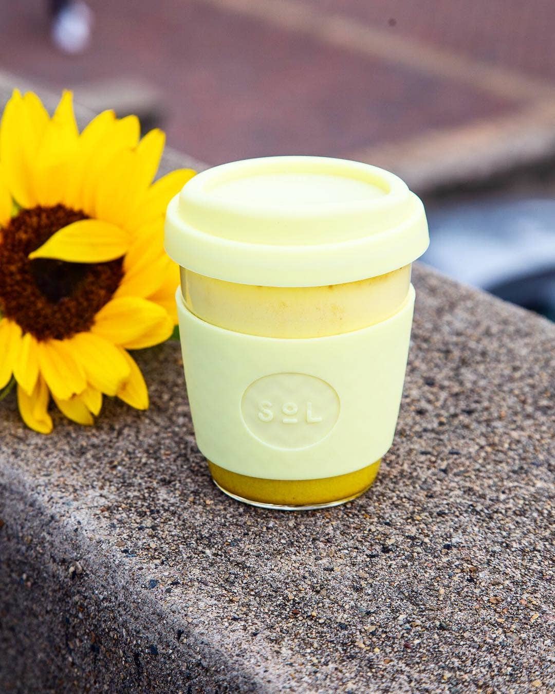 One Less - 12OZ Yummy Yellow Glass Travel Tumbler from SOL Cups