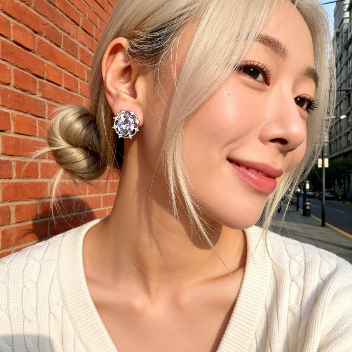 Aurea Jewelry - Lavender Crystal Studs