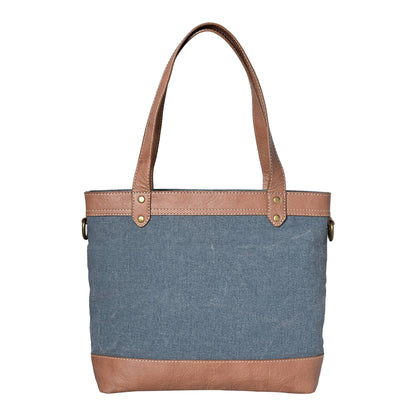 Mona B. - VINTAGE SCRIPT SHOULDER BAG, DUSTY BLUE,M- 1834