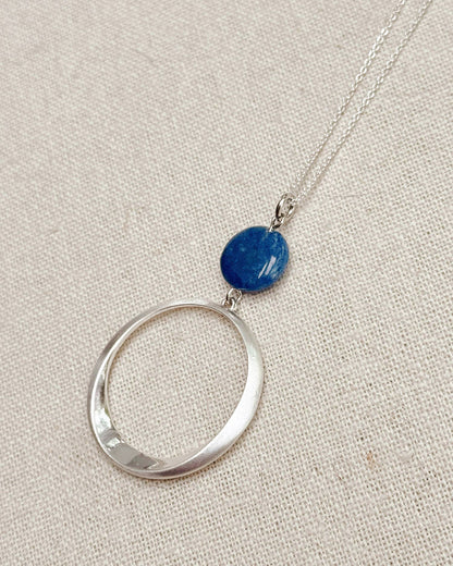 Gracie Rose Designs - Silver Ring Blue Sodalite Long Necklace