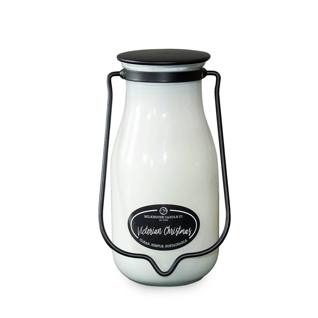 Milkhouse Candle Company - 14 oz Milkbottle Candle: Victorian Christmas