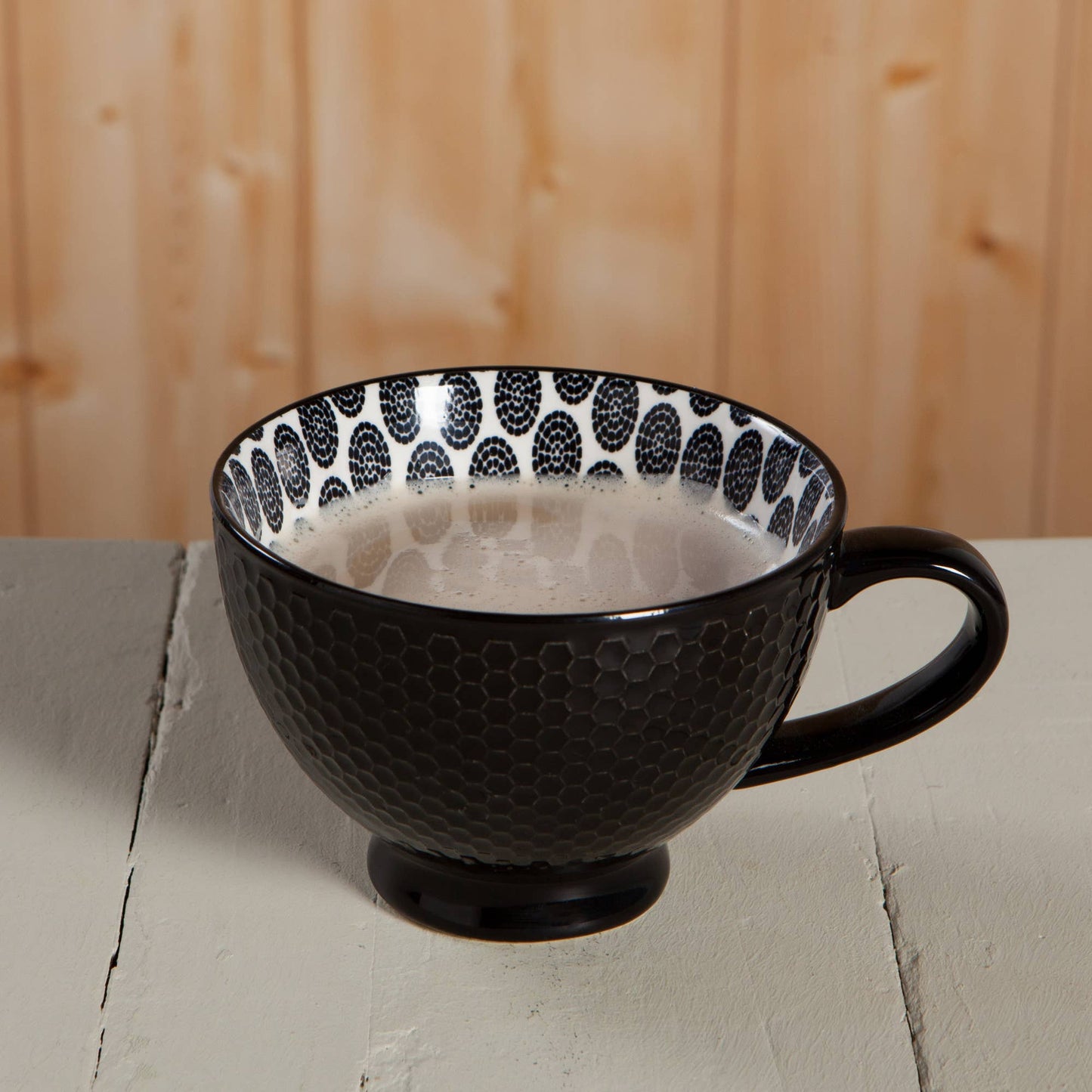 Danica Brands - Black Stamped Latte Mug 14 oz