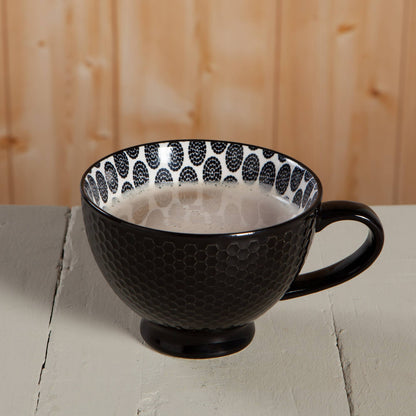 Danica Brands - Black Stamped Latte Mug 14 oz