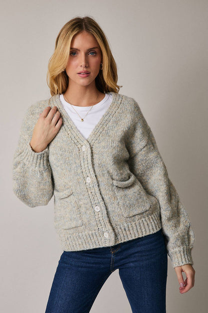 Sunday Edition V-Neck Cable Sweater Two Tone