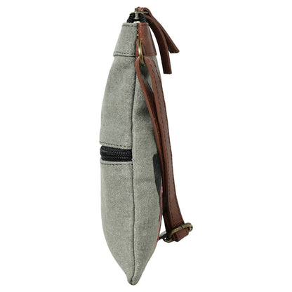 Mona B. - Dog Up-Cycled Original Leather Canvas Crossbody Bag