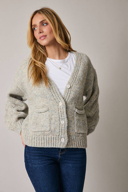 Sunday Edition V-Neck Cable Sweater Two Tone