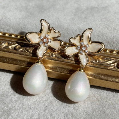 Aurea Jewelry - Floral Pearl Drops