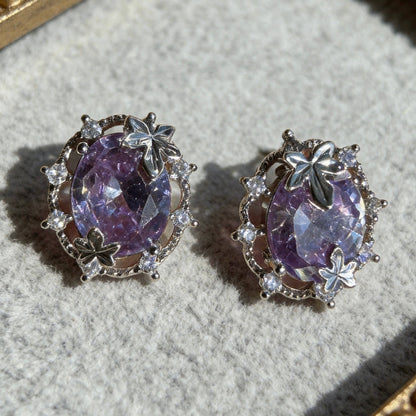 Aurea Jewelry - Lavender Crystal Studs