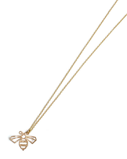 Gracie Rose Designs - Matte Gold Bumble Bee Charm Pendant Necklace
