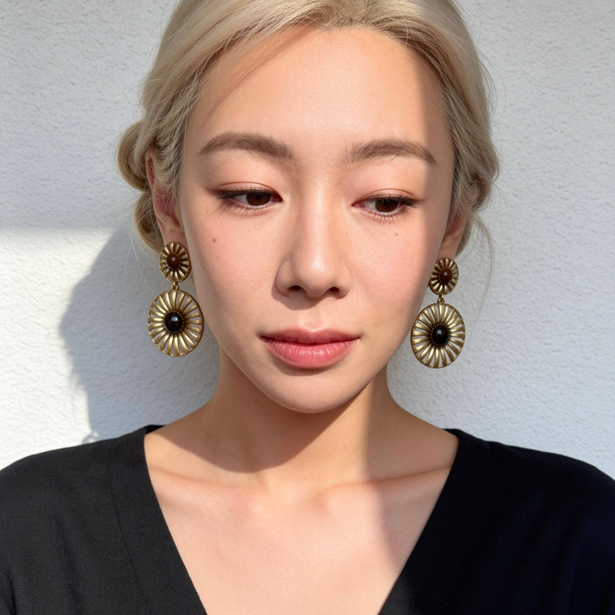 AureaJewelry - Tiger Eye Sunburst Drop Earrings