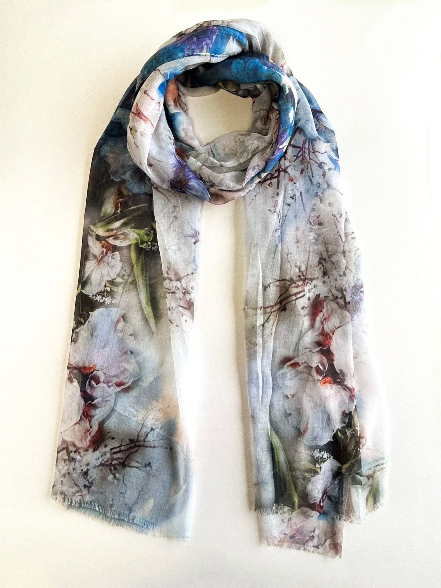 La-a SOLE - Melissa Cherry Blossom Scarf (A) | White