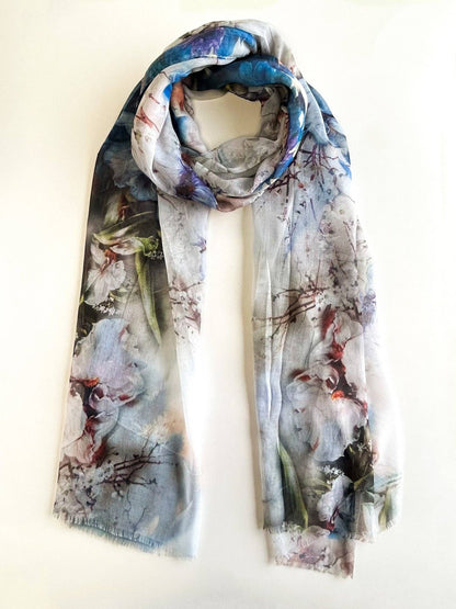 La-a SOLE - Melissa Cherry Blossom Scarf (A) | White