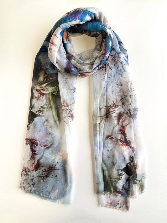 La-a SOLE - Melissa Cherry Blossom Scarf (A) | White