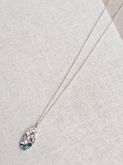 Gracie Rose Designs - Dragonfly Abalone Charm Talisman Medallion Necklace