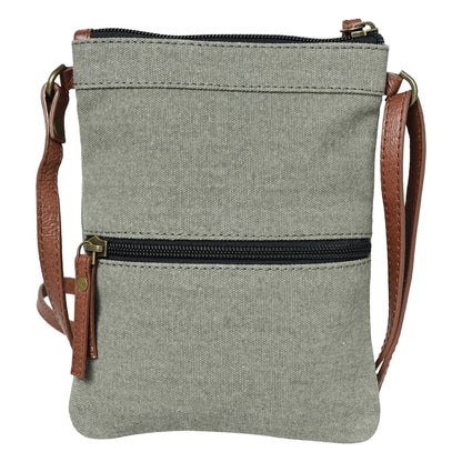 Mona B. - Dog Up-Cycled Original Leather Canvas Crossbody Bag