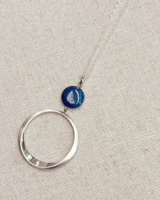Gracie Rose Designs - Silver Ring Blue Sodalite Long Necklace