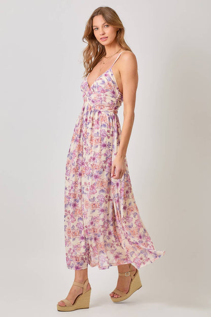 Mystree Floral Pleated Dress