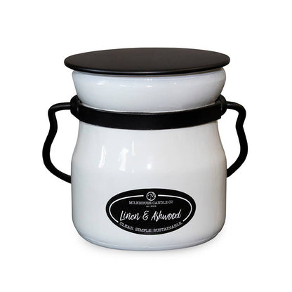 Milkhouse Candle Company - 5 oz Cream Jar Candle: Linen & Ashwood