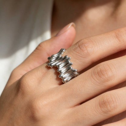 Aurea Jewelry - Silver Sculptural Statement Ring