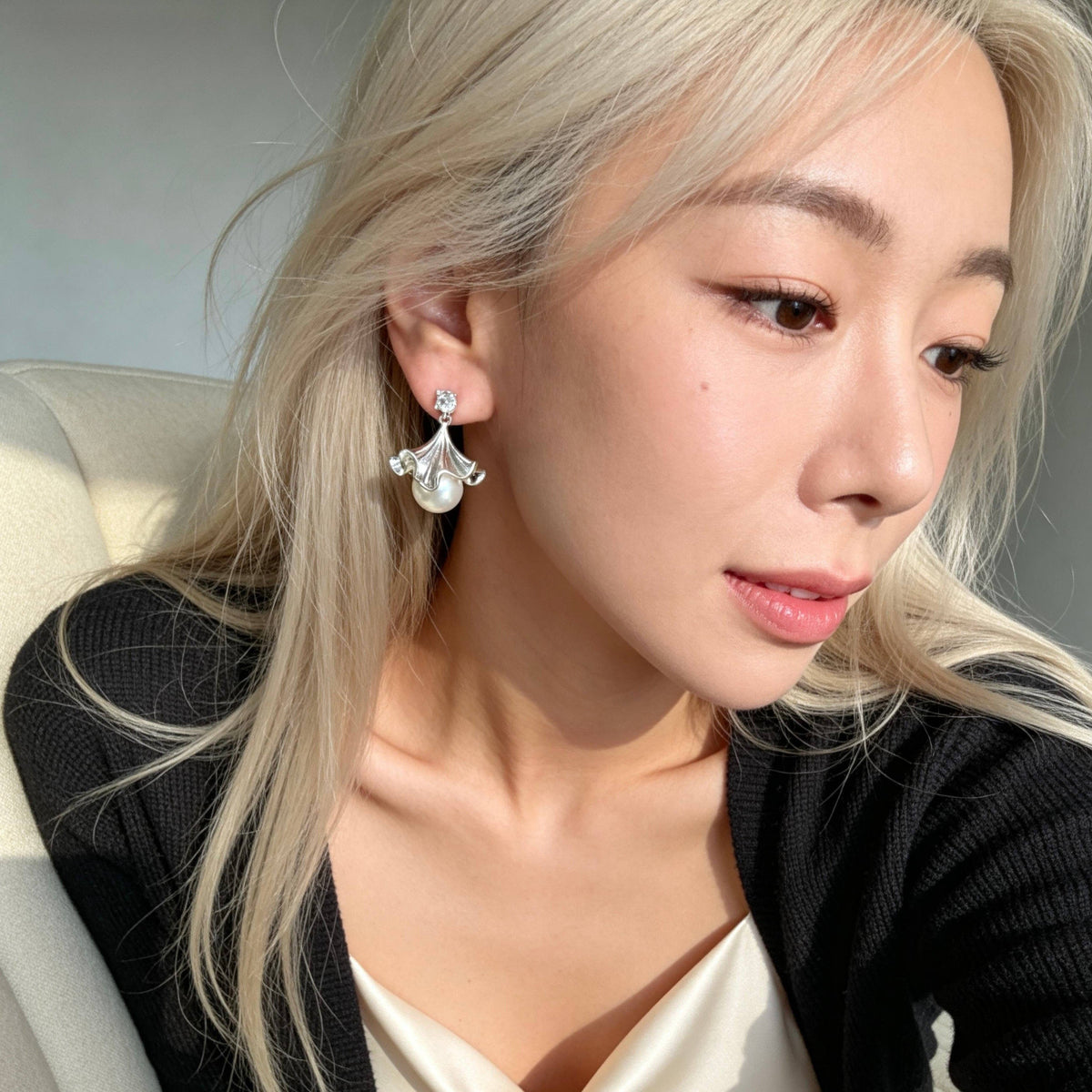 Aurea Jewelry - Ballet Skirt Pearl Drop Earrings