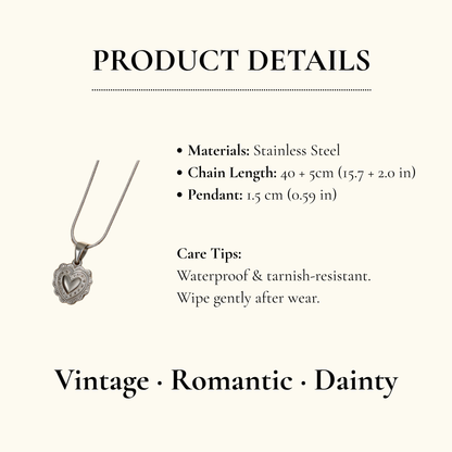 Aurea Jewelry - Stainless Steel Heart Pendant Necklace
