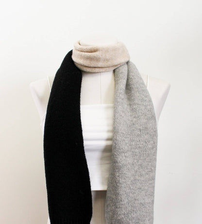 La-a SOLE - Chloe Winter Scarf | Black. Grey & Ivory