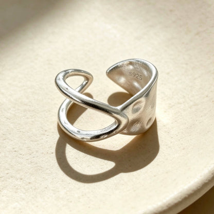 Aurea Jewelry - Minimalist Silver Open Statement Ring