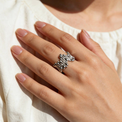 Aurea Jewelry - Silver Sculptural Statement Ring