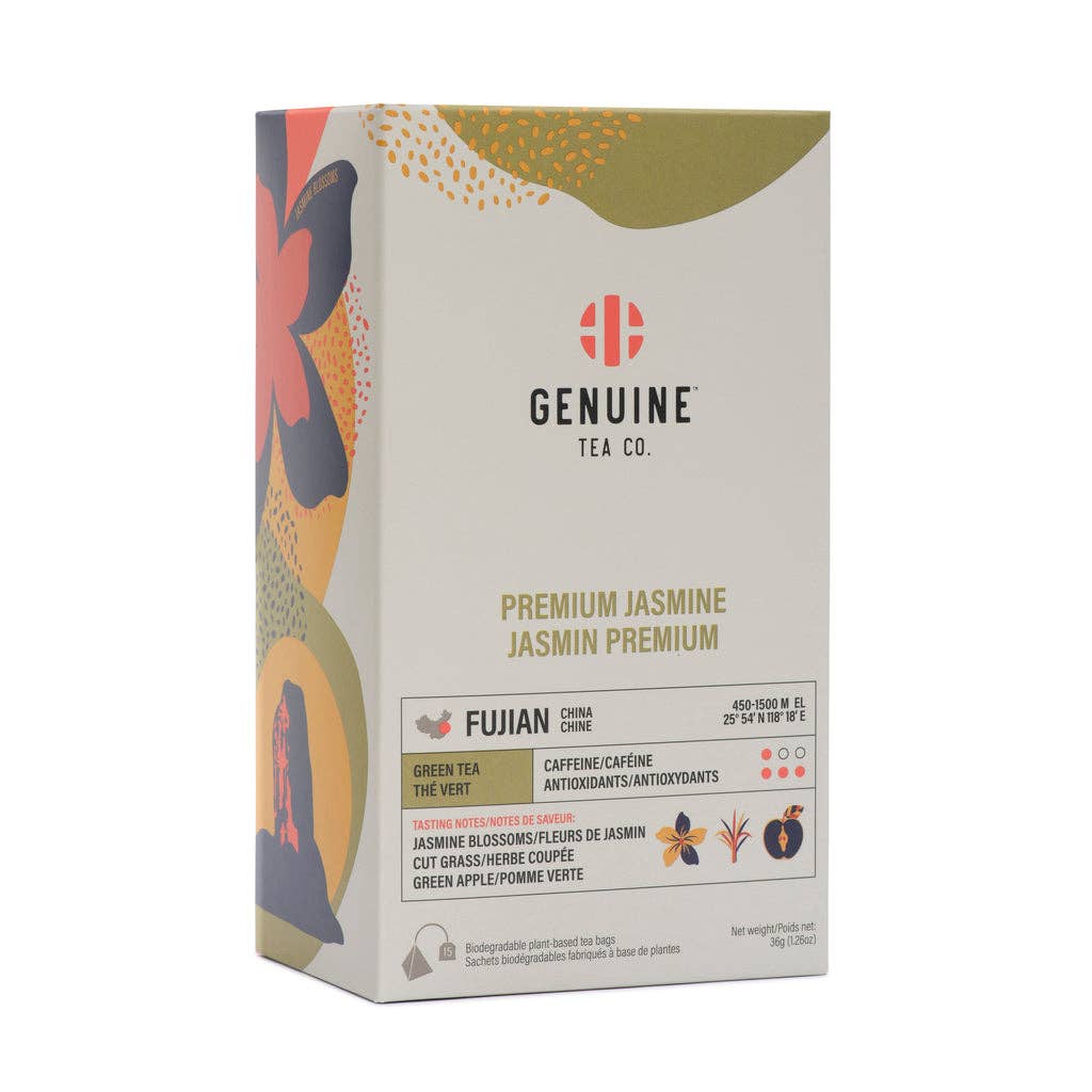 Genuine Tea - Pyramid Tea Bags - Premium Jasmine Green Tea