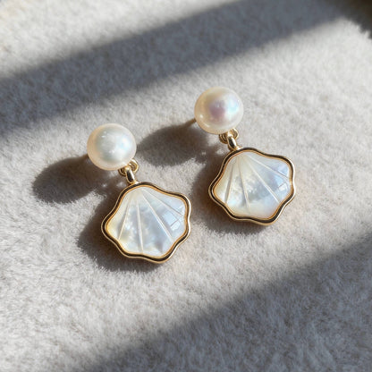 Aurea Jewelry - Dainty Pearl Mother-of-pearl Earrings