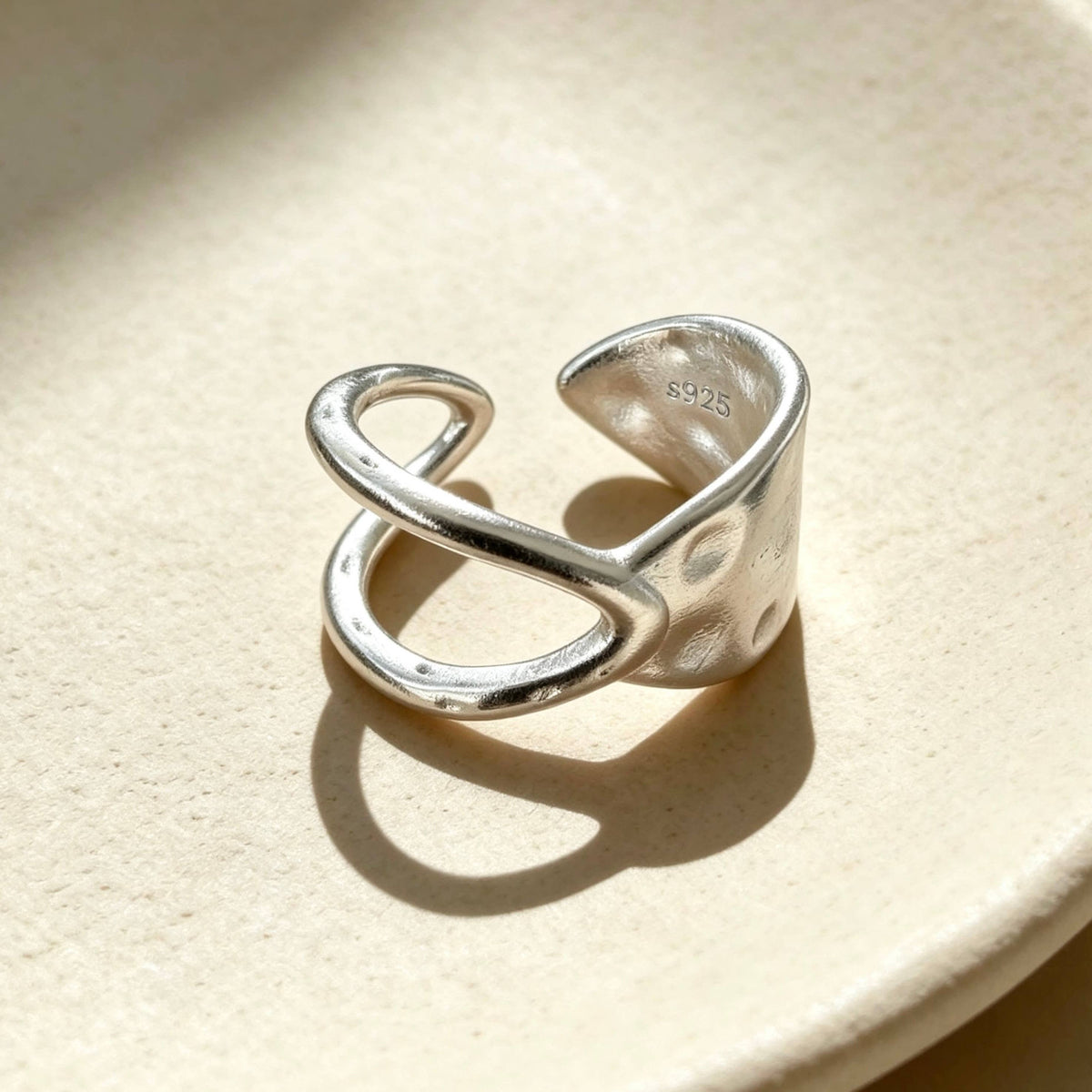 Aurea Jewelry - Minimalist Silver Open Statement Ring