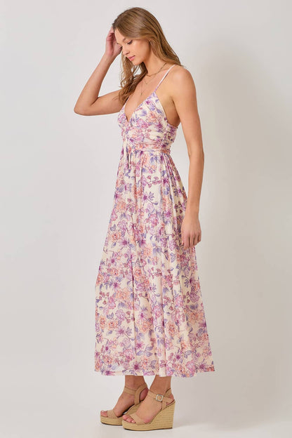 Mystree Floral Pleated Dress