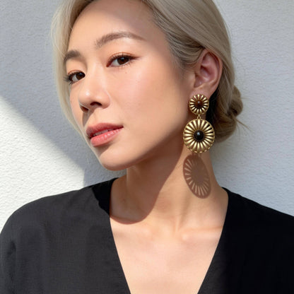 AureaJewelry - Tiger Eye Sunburst Drop Earrings