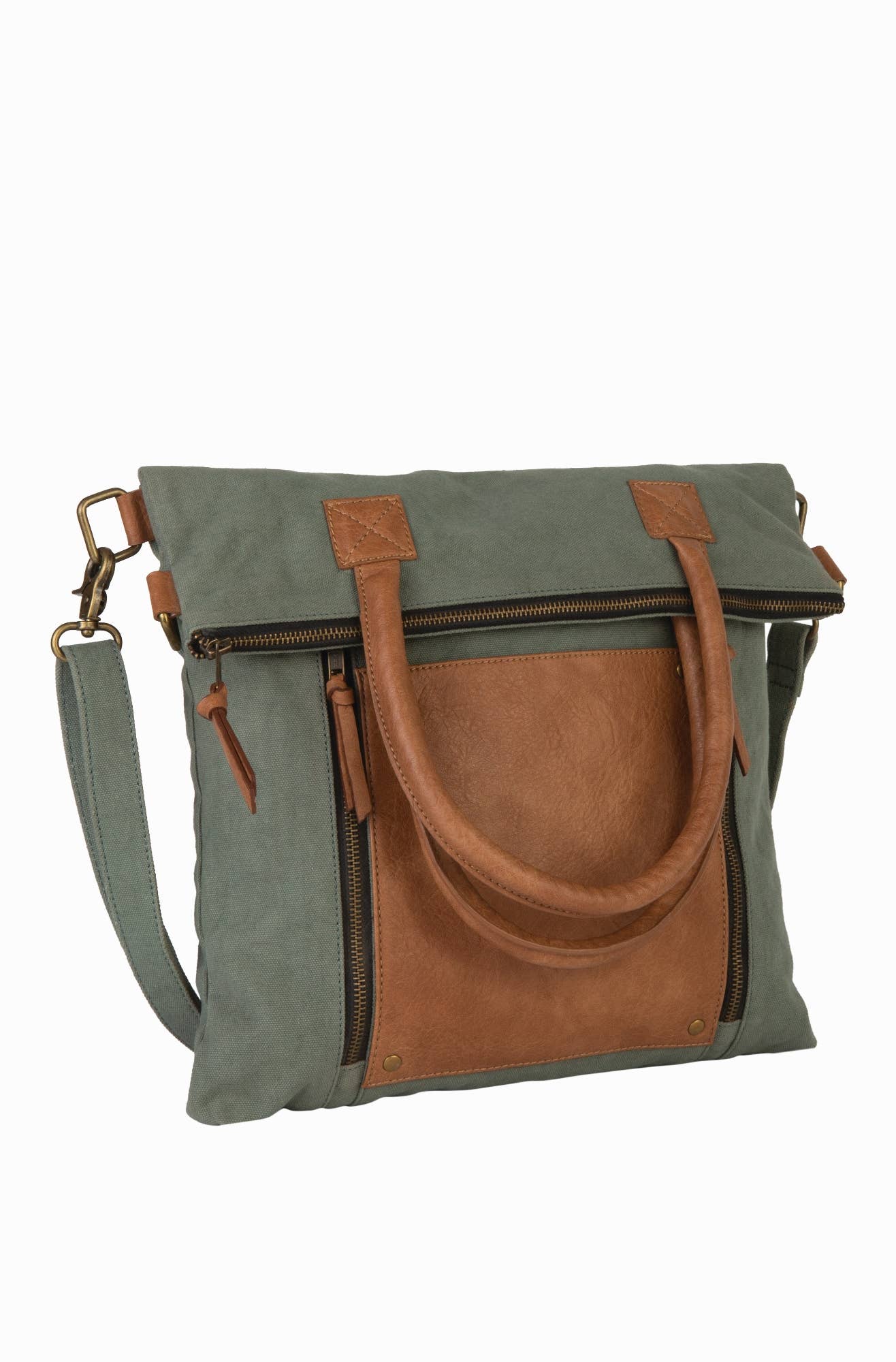 Mona B. - Fold-Over Aegean Up-Cycled Convertible Women's Tote Bag