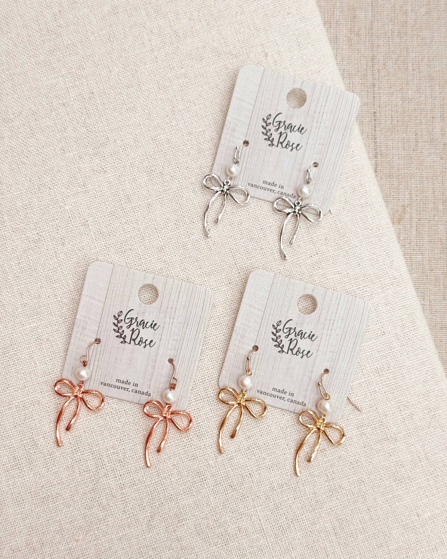 Gracie Rose Bow Earrings