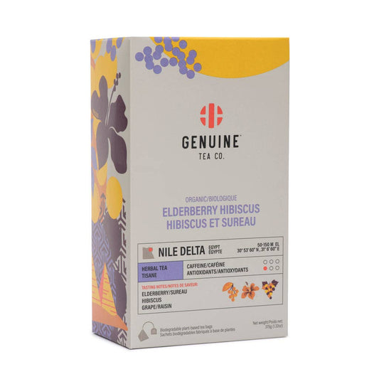 Genuine Tea - Pyramid Tea Bags - Organic Elderberry Hibiscus Herbal Tea