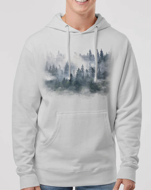 Black Lantern Colorful Forest and Clouds Men's Hoodie