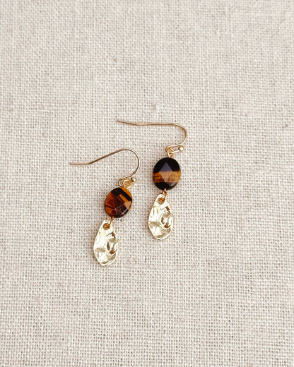 Gracie Rose Designs - Tiger’s Eye Gold Drop Earrings