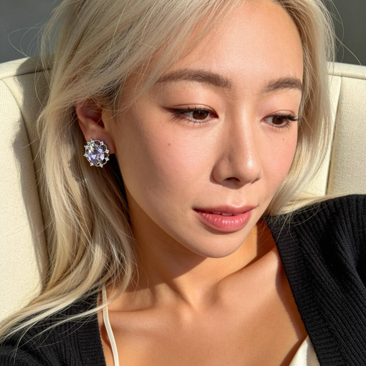 Aurea Jewelry - Lavender Crystal Studs