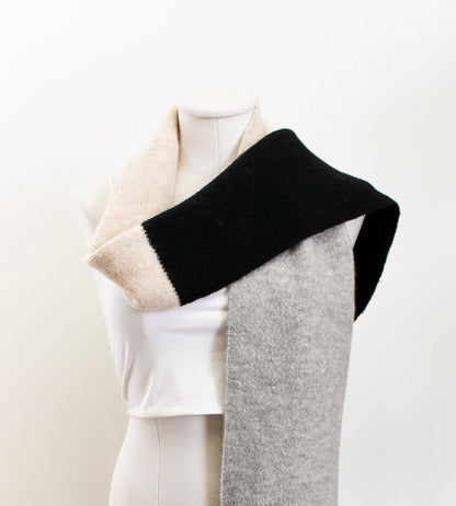 La-a SOLE - Chloe Winter Scarf | Black. Grey & Ivory