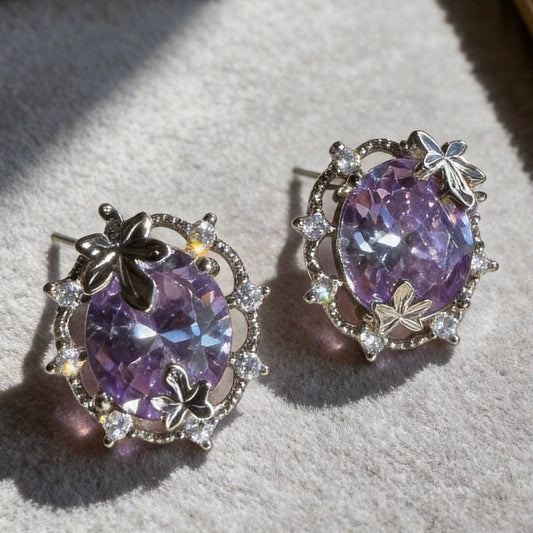 Aurea Jewelry - Lavender Crystal Studs
