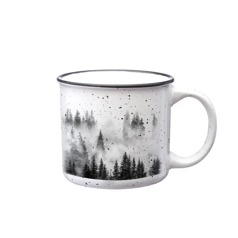 Black Lantern - Forest and Clouds Ceramic Mug