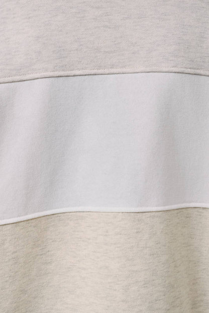 Sunday Edition by LE LIS - POLO COLLAR LONG SLEEVE COLOR BLOCK RUGBY PULLOVER TOP Light Grey