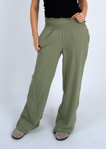 RD Style - TEDDY RUCHED WAISTBAND PANTS