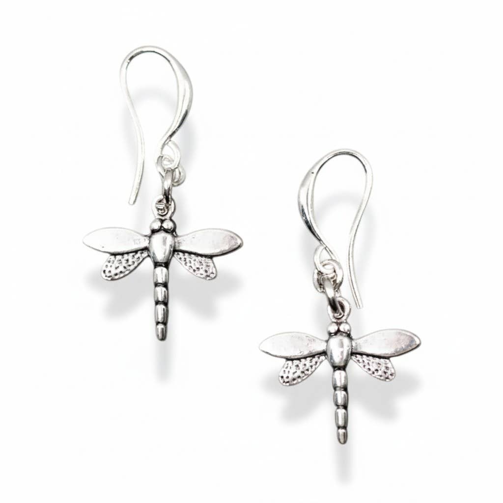 Suzie Blue Canada - Silver Plate Dragonfly Charm Earrings