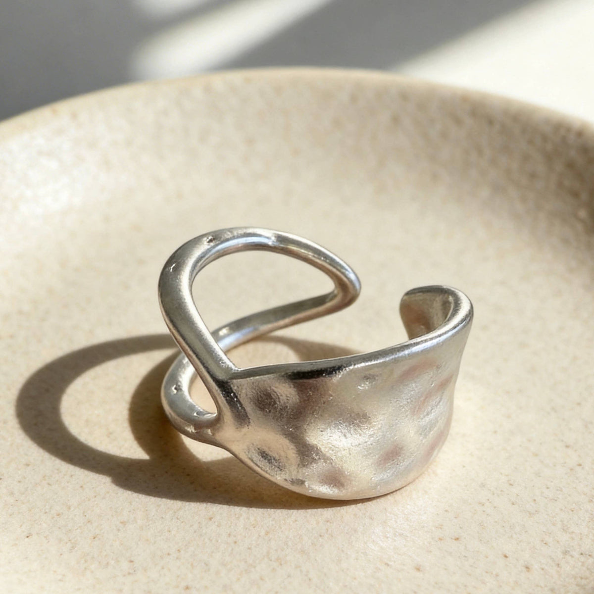 Aurea Jewelry - Minimalist Silver Open Statement Ring