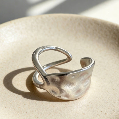 Aurea Jewelry - Minimalist Silver Open Statement Ring