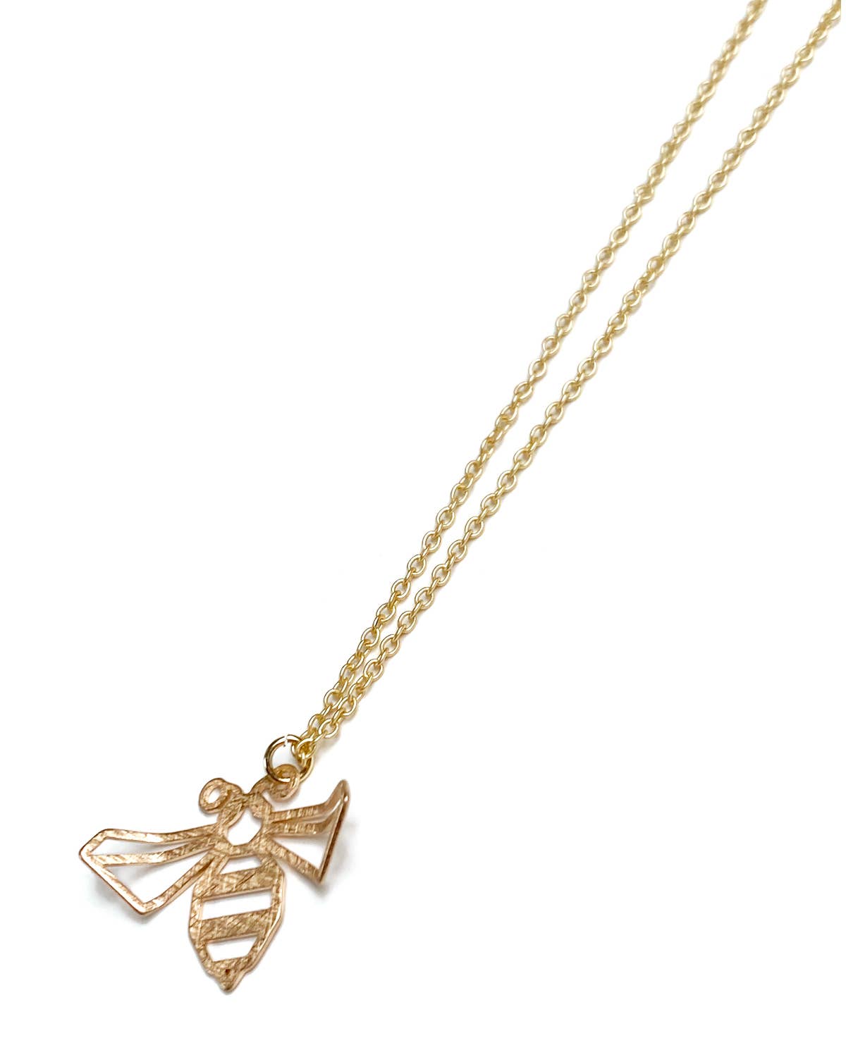 Gracie Rose Designs - Matte Gold Bumble Bee Charm Pendant Necklace