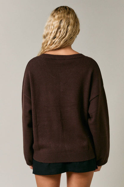 LE LIS - V-NECK OVERSIZED SWEATER